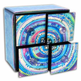 Biggdesign Glass Jewelry Box with 4 Drawers