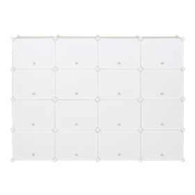 8-Tier Portable 64 Pair Shoe Rack Organizer 32 Grids Tower Shelf Storage Cabinet Stand Expandable for Heels, Boots, Slippers, White