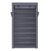 10 Tiers Shoe Rack with Dustproof Cover Closet Shoe Storage Cabinet Organizer Gray