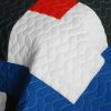 [Ending] Vermicelli-Quilted Patchwork Geometric Quilt Set Full/Queen