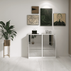 High Quality Particle Board + Real Glass Mirror 3 Rotating Drawers Mirror Door Shoe cabinet Shoe store With Mirror
