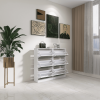 High Quality Particle Board + Real Glass Mirror 3 Rotating Drawers Mirror Door Shoe cabinet Shoe store With Mirror