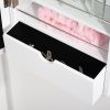 HOMCOM Jewelry Armoire with Mirror and 18 LED Lights, Wall-Mounted/Over-The-Door Cabinet with 3 Mountable Heights, White