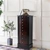 Jewelry Cabinet Box Storage Chest Necklace Wood Walnut Stand Organizer