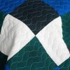 [Moment] Vermicelli-Quilted Patchwork Geometric Quilt Set Full/Queen