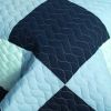 [Azurite] Vermicelli-Quilted Patchwork Plaid Quilt Set Full/Queen