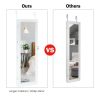Wall Mounted Lockable Mirror Jewelry Cabinet with LED Light