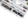 Full Mirror Wooden Wall Mounted 4-Layer Shelf 2 Drawers With Inner Mirror 8 Blue LED Light Jewelry Storage Mirror Cabinet - White XH