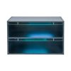 Black Glass Door Shoe Storage Cabinet for Sneakers with RGB LED Light – Expertly Crafted Wooden Display Showcase