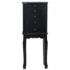 Standing Jewelry Armoire with Mirror, 5 Drawers & 6 Necklace Hooks, Jewelry Cabinet Chest with Top Storage Organizer , 2 Side Swing Doors(Black)