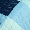 [Shipshape] Vermicelli-Quilted Patchwork Plaid Quilt Set Full/Queen