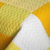 [Gorgeous Sunshine] Vermicelli-Quilted Patchwork Plaid Quilt Set Full/Queen