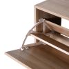 Wooden Shoe Cabinet for Entryway;  White Shoe Storage Cabinet with 2 Flip Doors 20.94x9.45x43.11 inch