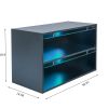 Black Glass Door Shoe Storage Cabinet for Sneakers with RGB LED Light – Expertly Crafted Wooden Display Showcase