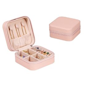 Travel Jewelry Box Organizer Travel Jewelry Case (Color: Pink)
