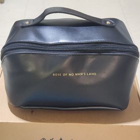 Portable Girl Makeup Bag Large-capacity PU Leather Women Cosmetic Toiletries Organizer Outdoor Travel Female Storage Makeup Case (size: 23.5x10.5x11cm)