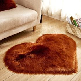 6cm Plush Carpet Fuzzy Wool Floor Mat Multicolor Heart Soft Fluffy Cozy Living Room Bedroom Aldult Child Boy Girl Fashion Lovely (Color: brown)