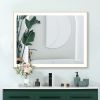 Rectangular Single Aluminum Framed Anti-Fog LED Light Wall Bathroom Vanity Mirror
