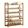 1pc Bamboo Wooden Shoe Rack Home Floor Standing Simple Shoe Rack Multi-Layer Shelf Dormitory Entry Space Saving Storage Small Shoe Cabinet