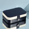 Jewelry Organizer Jewelry Box for Women Double Layer Travel for Necklace Earring Rings PU Leather Jewelry Holder Case
