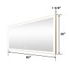 Rectangular Single Aluminum Framed Anti-Fog LED Light Wall Bathroom Vanity Mirror