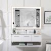 Rectangular Single Aluminum Framed Anti-Fog LED Light Wall Bathroom Vanity Mirror