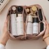 Portable Girl Makeup Bag Large-capacity PU Leather Women Cosmetic Toiletries Organizer Outdoor Travel Female Storage Makeup Case