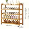 1pc Bamboo Wooden Shoe Rack Home Floor Standing Simple Shoe Rack Multi-Layer Shelf Dormitory Entry Space Saving Storage Small Shoe Cabinet