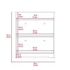 Shoe Rack Dublin, One Open Shelf, Two Extendable Cabinets, Light Oak / White Finish