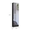 Ruan XL Shoe Rack, Mirror, Five Interior Shelves, Single Door Cabinet, Black